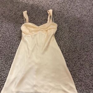 Princess Polly Cream Satin Dress